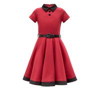 BlackButterfly Niñas 'Lucy' Vestido Clarity Vintage Años 50 (Rojo, 11-12 años)