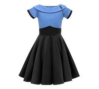 BlackButterfly Niñas 'Valerie' Vestido Vintage Años 50 Clarity (Azul, 11-12 años)