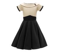 BlackButterfly Niñas 'Valerie' Vestido Vintage Años 50 Clarity (Champán, 11-12 años)