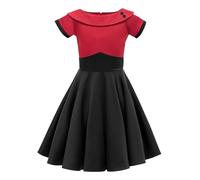 BlackButterfly Niñas 'Valerie' Vestido Vintage Años 50 Clarity (Rojo, 7-8 años)