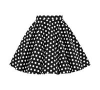 BlackButterfly Niñas Vintage Rockabilly Estilo De Los 50 Falda Acampanada (De Lunares - Negro, 9-10 años)