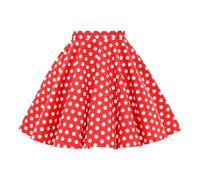 BlackButterfly Niñas Vintage Rockabilly Estilo De Los 50 Falda Acampanada (De Lunares - Rojo, 7-8 años)