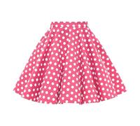 BlackButterfly Niñas Vintage Rockabilly Estilo De Los 50 Falda Acampanada (De Lunares - Rosa, 7-8 años)
