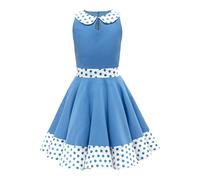 BlackButterfly Niñas 'Zoey' Vestido De Lunares Vintage Años 50 (Azul, 7-8 años)