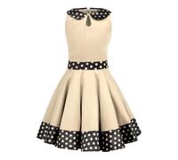 BlackButterfly Niñas 'Zoey' Vestido De Lunares Vintage Años 50 (Champán, 11-12 años)