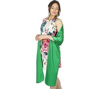 BlackButterfly Satén Chal Mantón Pañuelo De Cachemir Boda Dama De Honor (Esmeralda, Talla única)