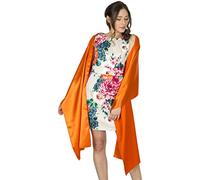 BlackButterfly Satén Chal Mantón Pañuelo De Cachemir Boda Dama De Honor (Naranja, Talla única)