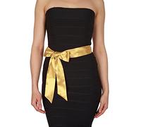 BlackButterfly Satén Cinta Comtirón Boda Dama De Honor (Oro, 15W / 250L)