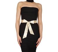 BlackButterfly Satén Cinta Comtirón Boda Dama De Honor (Oro champán, 15W / 250L)