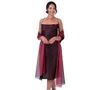 BlackButterfly Satén Sedoso de novia Boda Fiesta de noche Chal Pashmina Capa (Negro - Rojo, 60CM X 240CM)