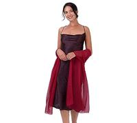 BlackButterfly Satén Sedoso de novia Boda Fiesta de noche Chal Pashmina Capa (Rojo, 60CM X 240CM)