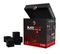 BLACKCOCO's Carbón para Shisha CUBES27+ de 2 kg, carbón Natural de Coco y Barbacoa, briquetas de Coco Pipa de Agua y Barbacoa