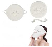 BLACKCROWN Mascarilla de toalla reutilizable de 4 agujeros, compresa fría y caliente, vaporizador facial, hidratante, belleza, cuidado de la piel, toallas de spa para mujeres y niñas (paquete de 2)