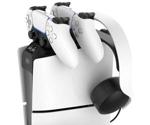 Blackfire Dual Top Charging Dock Base de Carga Superior para 2 DualSense + Soporte Auriculares PS5