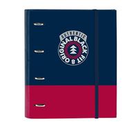 BlackFit8 AUTHENTIC - Carpeta 4 Anillas de 35 cm con 100 Hojas A4, Ideal para Niños de Diferentes Edades, Cómoda y Versátil, Calidad y Resistencia, 27x3.5x32 cm, Color Azul Marino