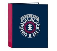 BlackFit8 AUTHENTIC - Carpeta Folio 4 Anillas, Ideal para Niños de Diferentes Edades, Cómoda y Versátil, Calidad y Resistencia, 27x6x33 cm, Color Azul Marino