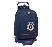 Blackfit8 AUTHENTIC - Mochila Infantil, Modelo 305 con Carro 905, Tejido Reciclable, Ideal para Niños de Diferentes Edades, Cómoda y Versátil, 32x15x42 cm, Color Azul Marino