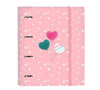 Blackfit8 - Carpeta 4 Anillas de 35 cm con 100 Hojas A4, Ideal para Niños de Diferentes Edades, Cómoda y Versátil, Calidad y Resistencia, 27x3.5x32 cm, Color Rosa