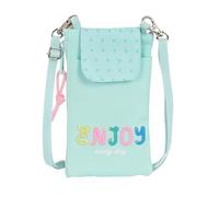 BLACKFIT8 Enjoy - Monedero Portamóvil, Monedero Estándar, para Móvil, Tejido Reciclado, Cómodo y Versátil, Calidad y Resistencia, 19x10 cm, Color Verde Menta Pastel