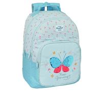 Blackfit8 Mariposa Mochila Doble Escolar con cantoneras Adaptable a Carro, Azul Celeste, Estándar (642243773)