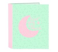 BLACKFIT8 MOON - Carpeta Folio 4 Anillas, Ideal para Niños de Diferentes Edades, Cómoda y Versátil, Calidad y Resistencia, 27x6x33 cm, Color Verde