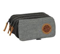 BLACKFIT8 Old School - Portatodo Triple Big Reciclado, Estuche Infantil, Estuche Niño, Ideal para Niños en Edad Escolar, Cómodo y Versátil, Calidad y Resistencia, 21.5x8x10 cm