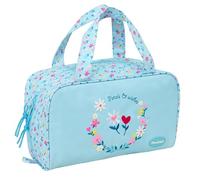 BLACKFIT8 PÉTALOS - Neceser Rectangular con Asa, Neceser Infantil, Adaptable a Carro, Ideal para Niños de 5 a 14 Años, Cómodo y Versátil, Calidad y Resistencia, 31x14x19 cm