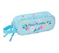 BLACKFIT8 PÉTALOS - Portatodo Doble Niño, Estuche Infantil, Estuche Niño, Ideal para Niños en Edad Escolar, Cómodo y Versátil, Calidad y Resistencia, 21x6x8 cm