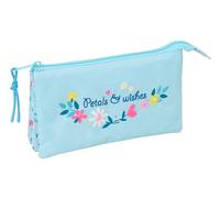 BLACKFIT8 PÉTALOS - Portatodo Triple, Estuche Infantil, Estuche Niño, Ideal para Niños en Edad Escolar, Cómodo y Versátil, Calidad y Resistencia, 22x3x12 cm