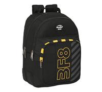 Blackfit8 ZONE - Mochila Doble Adaptable Carro, Tejido Reciclable, Ideal para Niños de Diferentes Edades, Cómoda y Versátil, Calidad y Resistencia, 32x15x42 cm, Color Negro