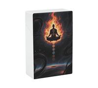 Blacklight - Estuche para cigarrillos de meditación y yoga de siete chakras, plástico duro, tapa abatible, delgado, tamaño de bolsillo, para cigarrillos de 18 a 20 cigarrillos tamaño King, a prueba de