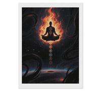 Blacklight - Kit de pintura de diamantes 5D para meditación de yoga de siete chakras para adultos, kit de arte de diamantes con herramientas de taladro, pintura de gemas de taladro redondo completo