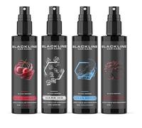 Blackline Car Care - Ambientadores de larga duración, eliminadores de olores, para automóviles, camiones, SUV o uso doméstico, 8 onzas líquidas, madera de teca, brisa oceánica, hielo oscuro, cereza