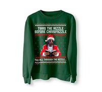 BlackMacaw Snoop Dogg Suéter de Navidad, suéter feo de Navidad, sudadera divertida de Navidad, suéter de Navidad, envoltura de gangsta, suéter de vacaciones, verde oscuro, L