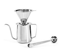 Blackmoor Juego de 3 piezas para verter sobre barista con hervidor de cuello de cisne de 600 ml, filtro y cuchara de café de 15 ml con clip para bolsa/herramientas de preparación de precisión de acero