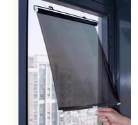 Blackout de Sombreado Temporal con Ventosas Estores Enrollable Ajustables Negro Térmico y Opaco Protección de Privacidad Portátil privacidad para Salón (68×125cm)