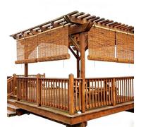 Blackout Estor Bambu, Estor Enrollable de Bambú, Tejida a Mano, Blackout Sunshade Bamboo Blind Tejido Mano para Ventana, Puerta, Oficina, Jardine y Patio