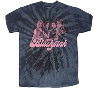BLACKPINK Camiseta con logotipo oficial unisex de color negro, talla XXL