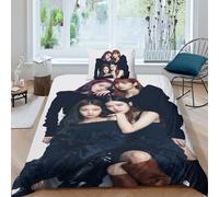 Blackpink Juego De Fundas Nórdicas Blackpink Juego De Ropa De Cama, Cremallera Oculta, De Microfibra Suave Edredón Single（135x200cm）