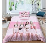 Blackpink Ropa De Cama Juego De Funda De Edredón con Estampado De Efecto 3D Star para Niños Y Adultos Juego De Cama De Edredón Single(135x200cm)