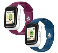 BlackPro Paquete de 2 correas de repuesto compatibles con SyncUP Kids, correa de reloj de silicona impermeable de 0.787 pulgadas para sincronizar el reloj de niños y niñas (fucsia + pizarra)