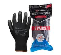 Blackrock 6 Pares de Guantes de Trabajo de PU, Hombre y Mujer, Jardinería, Pintores, EPI, Almacén, Para Agarre en el Trabajo, Guantes de Patio, Recoger Basura - Talla 10/XL