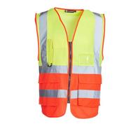 Blackrock Chaleco sin mangas de alta visibilidad, amarillo y rojo, totalmente certificado EN - 5XL