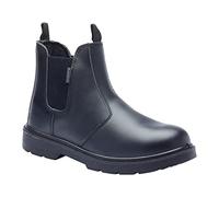 Blackrock Botas de seguridad, puntera de acero, botas Chelsea, para hombre, mujer y niña, calzado de seguridad, jardinería, negro, equitación, patio, calzado sin cordones, ligero