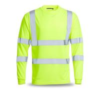Blackrock Camiseta de manga larga Hi-Vis, amarilla, de alta visibilidad, para hombre y mujer, unisex, ropa de trabajo con protección personal, con certificación EN20471 de clase 3, talla 5XL