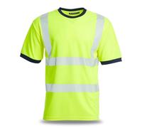 Blackrock Camiseta Eco+ Hi-Vis, amarilla, poliéster reciclado GRS, protección SPF50+, camiseta de trabajo unisex, ropa de trabajo con protección personal y de seguridad, EN20471 clase 2, talla 4XL