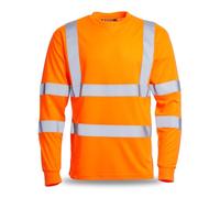 Blackrock Camiseta Hi-Vis de manga larga, color naranja, de alta visibilidad, para hombre y mujer, unisex, ropa de trabajo con protección personal, con certificación EN20471 de clase 3, talla L