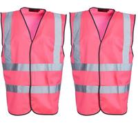 Blackrock Chaleco Reflectante Homologado Rosa, Chaleco de Alta Visibilidad Para Hombre Para Verano, Chaleco Reflectante para Moto, Chalecos Reflectantes, Ropa de Trabajo Para Hombre (Paquete de 2)