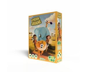 Blackrock Games Mission Savane - Juego de Mesa cooperativo - Juego para niños Desde 5 años - 1 a 4 Jugadores - Estrategia, reflexión - Partidos rápidos - Reglas Simples - Ideal en Familia - Kiwizou