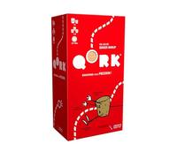 Blackrock Games QORK - Juego de mesa de reflejos a partir de 8 años - 3 a 8 jugadores - Ambiente y rapidez - Material Original - Tapones, vasos, alfombra